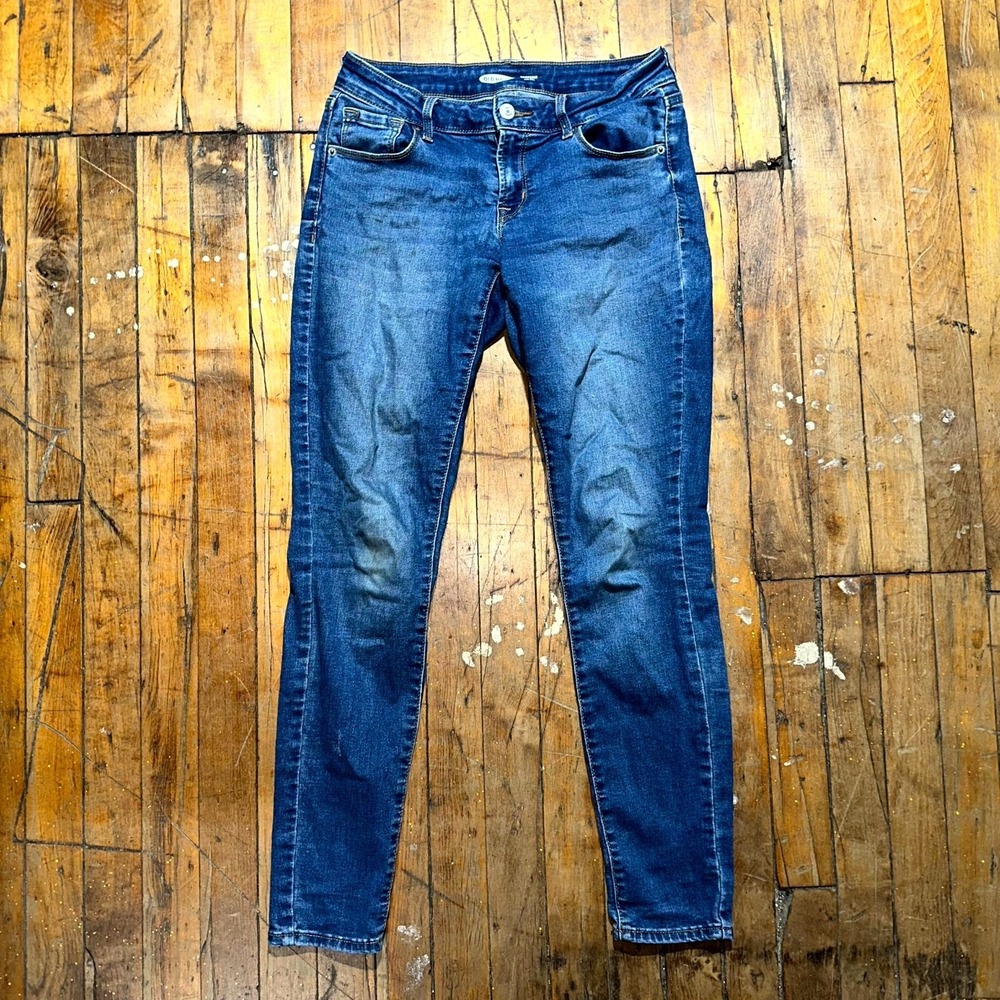 Old Navy Jeans Womens 0 Blue Denim Skinny Fit Tapered Leg‎ Medium Wash Comfort